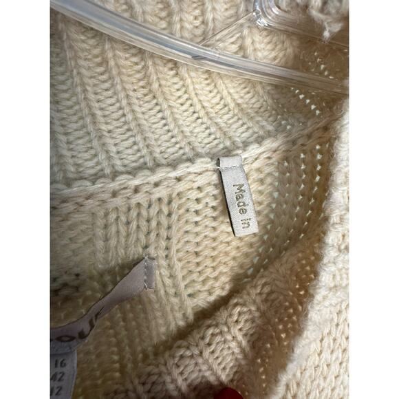 Barbour NWT Elisha Long Dleeve Wool Blend Sweater Dress in White Pepper Size 12 - Picture 7 of 15